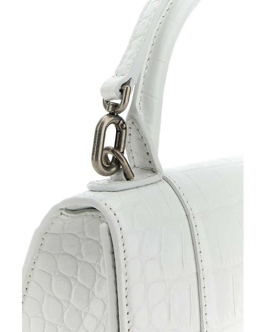 Balenciaga White Hourglass Xs Top Handle Bag