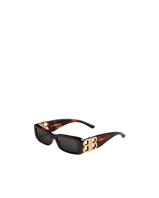 Balenciaga White Dynasty Rectangle Sunglasses