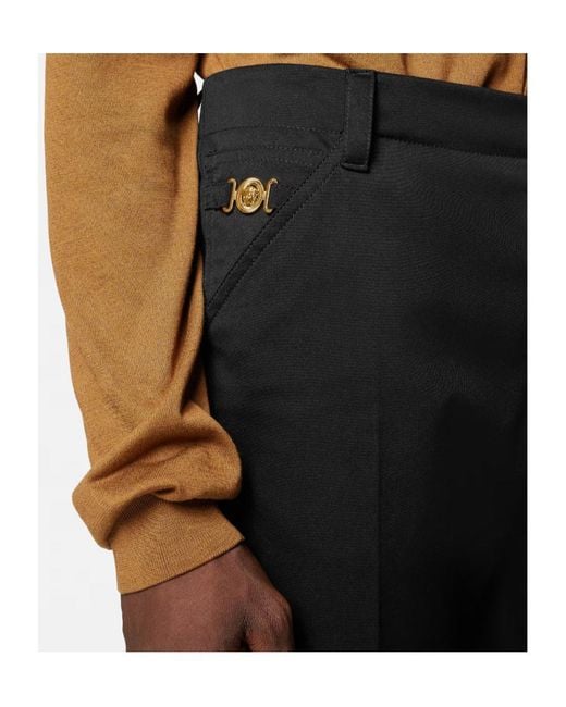 Versace Black Gabardine Chino Pants for men