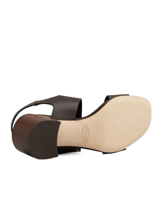 Tod's Black Block Heel Sandals