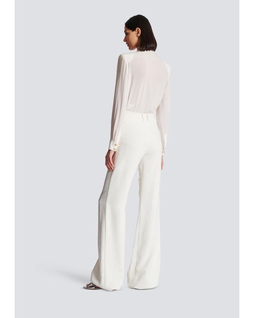 Balmain White Flared Trousers