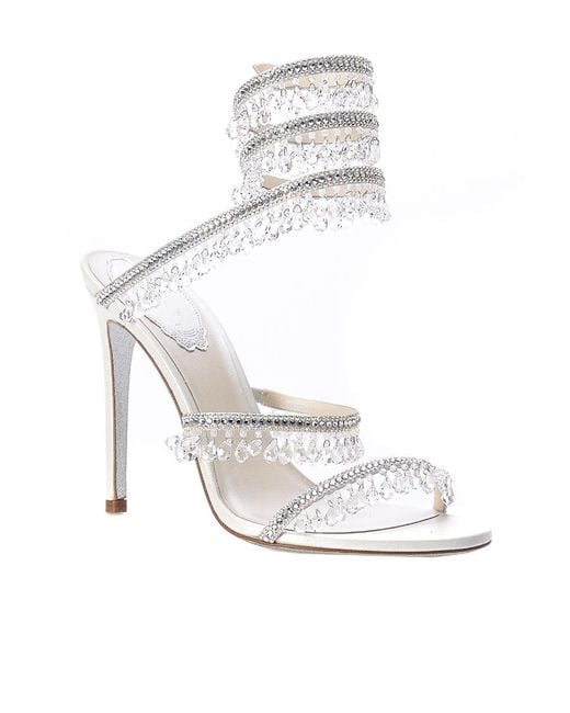 Rene Caovilla White Chandelier 105 Crystal-Embellished Sandals
