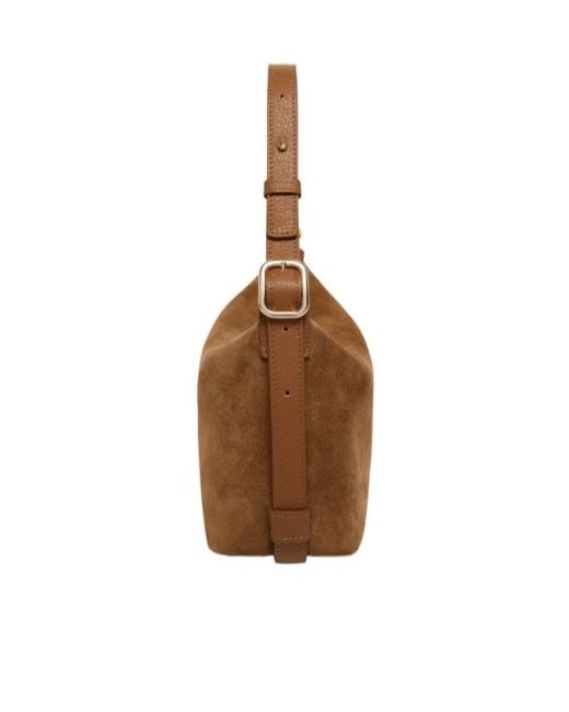 Marella Brown Compact Suede Bag