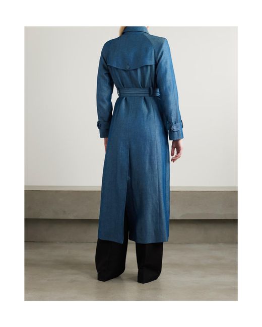 Gabriela Hearst Blue Braden Double-Breasted Trench Coat