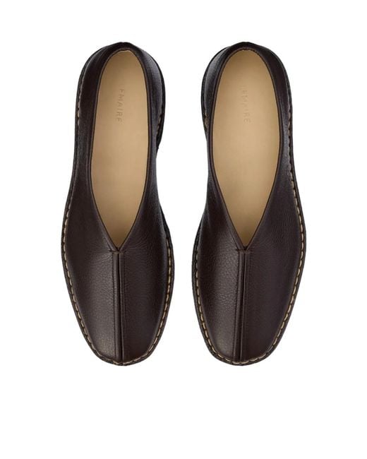 Lemaire Brown Piped Crepe Slippers for men