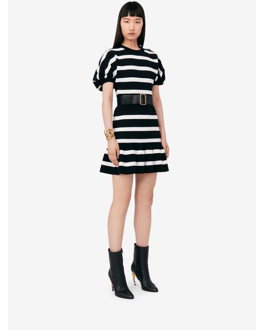 McQueen Black Striped Mini Skirt