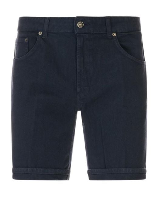 Dondup Blue Logo-Plaque Bemuda Shorts for men
