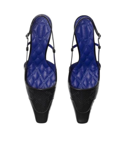 Burberry Black Chisel Square-Toe Slingback Pumps