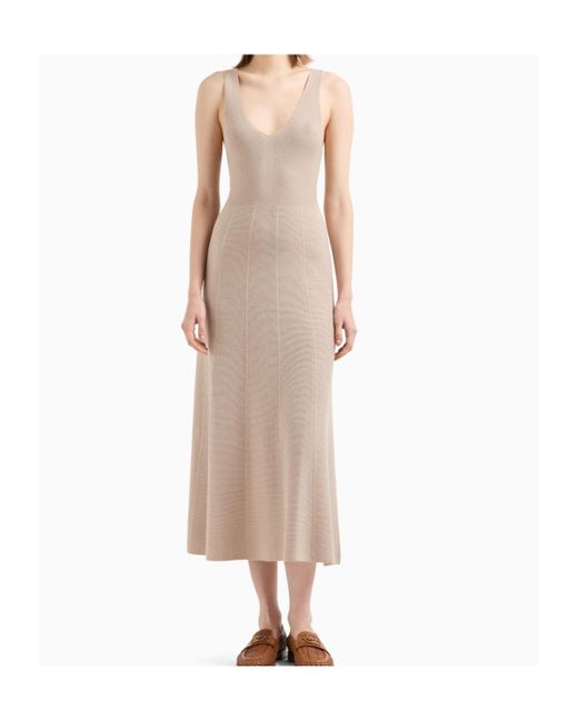 Emporio Armani Natural Seamless, Links-Stitch Knit Long Dress