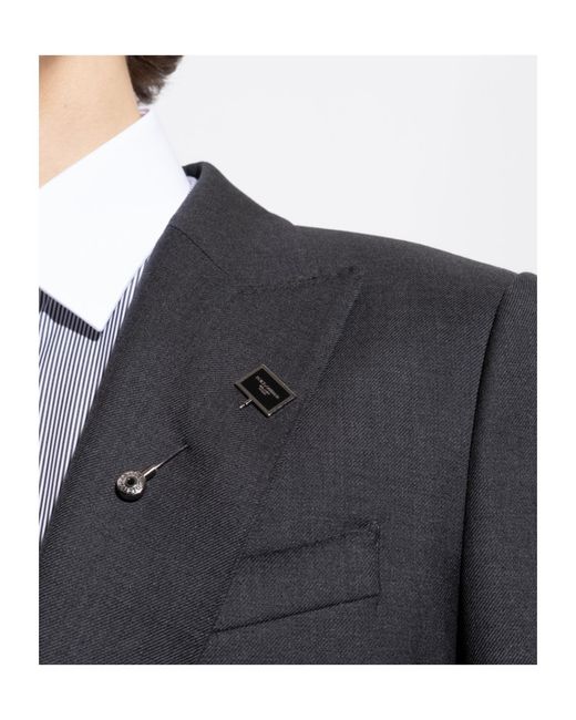 Dolce & Gabbana White Logo-Plaque Lapel Pin for men