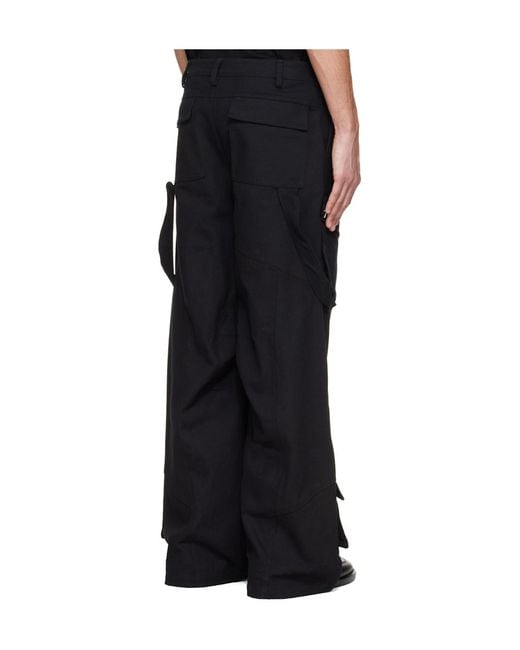 HELIOT EMIL Black Cellulae Belt Loop Workwear Pants for men