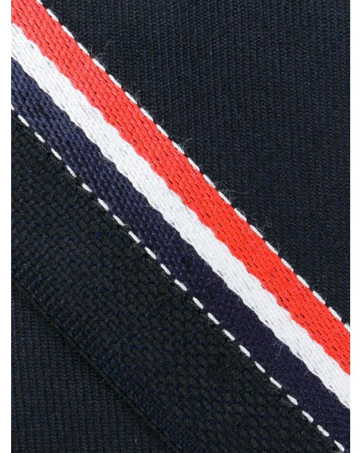 Thom Browne Blue Rwb-Stripe Logo Patch Tie for men