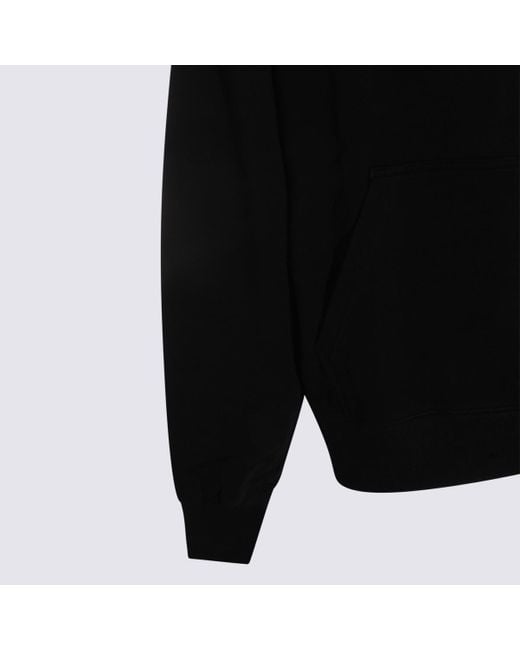 Off-White c/o Virgil Abloh Black Logo Printed Drawstring Hoodie for men