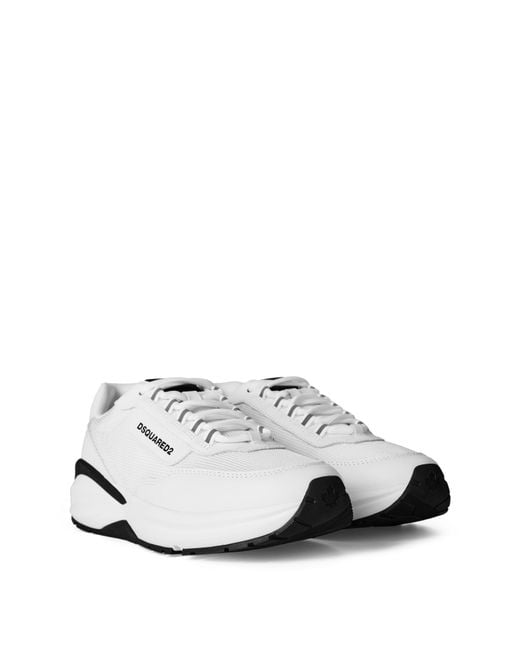 DSquared² White Solid Color Sneakers for men