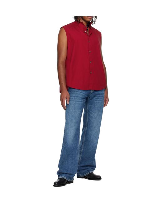 Our Legacy Red Sleeveless Wing Shirt for men