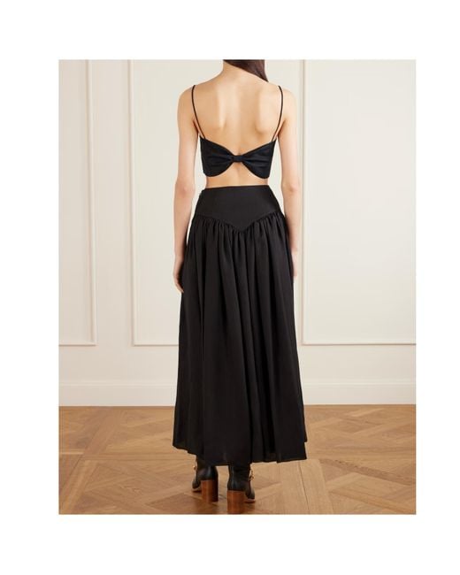 Gabriela Hearst Black Blazie Cropped Linen Top