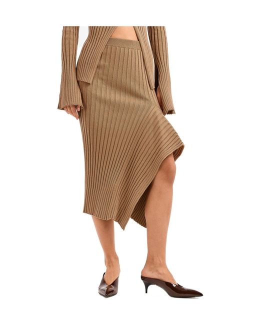 Stella McCartney Natural Ribbed Midi Skirt