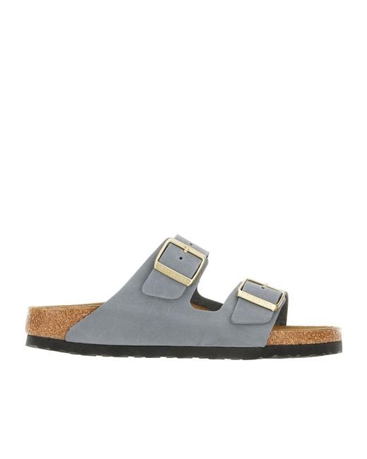 Birkenstock White Arizona Buckled Sandals
