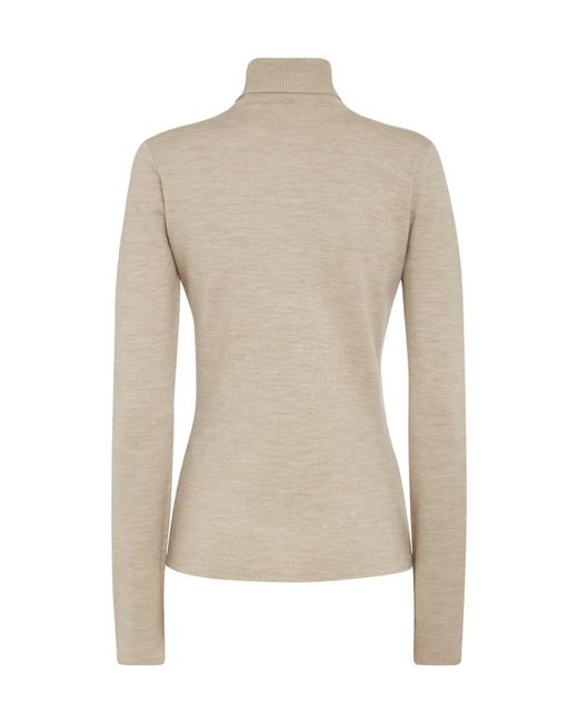 Gabriela Hearst Natural High-Necked Long-Sleeved Sweater