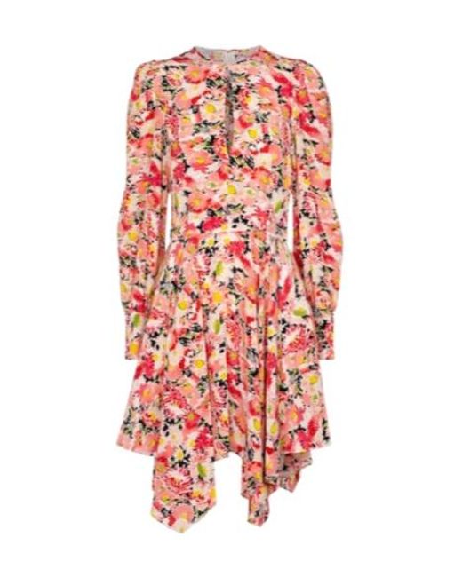 Stella McCartney Red Felicity Floral Silk Minidress