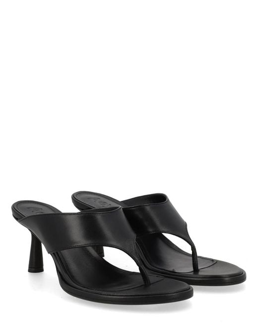 Aeyde Black Olenna Thong Sandals