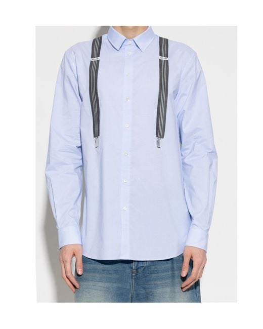 Moschino Blue Long Sleeve Shirt for men