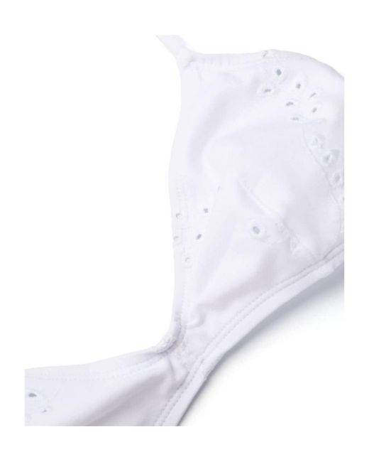 Chloé White Neck-Hanging Swimsuit Top