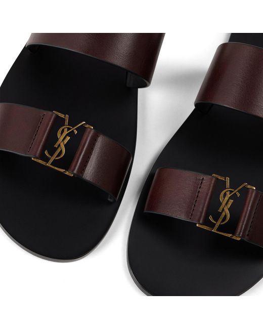 Saint Laurent Brown Minimalist Flatsole Sandals for men