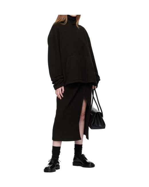 Rier Black Wrap-Up Midi Skirt