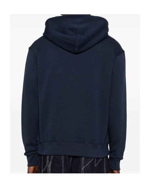 KENZO Blue Boke Flower Embroidered Zip Hoodie for men