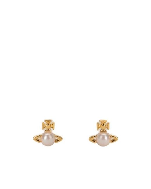 Vivienne Westwood White Logo Earrings