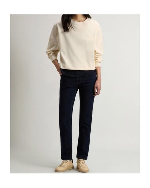 Woolrich Natural Logo-Embroidered Crew-Neck Sweatshirt