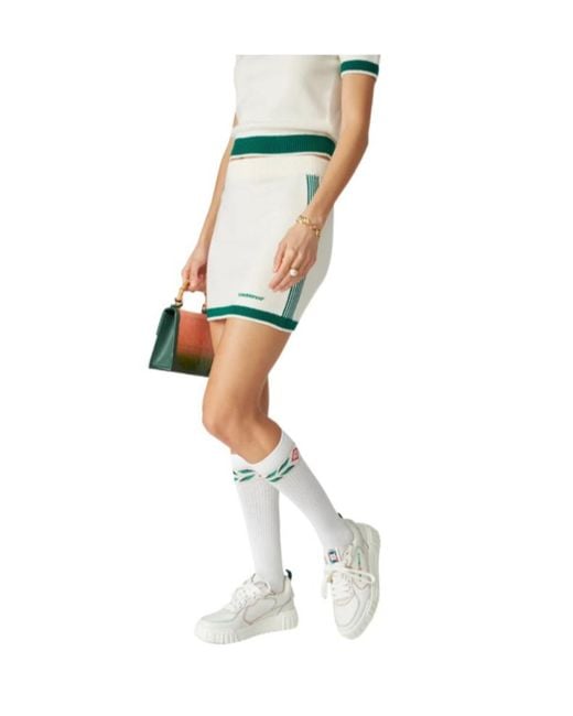 Casablanca White Knit Tennis Mini Skirt