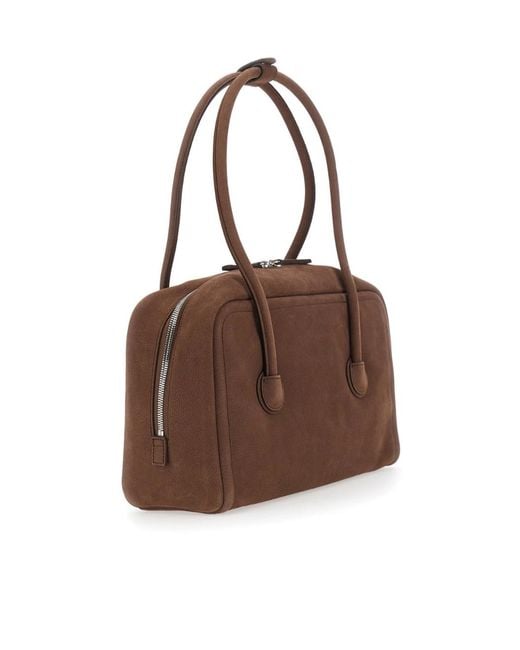 MARGE SHERWOOD Brown Structured Leather Shoulder Bag