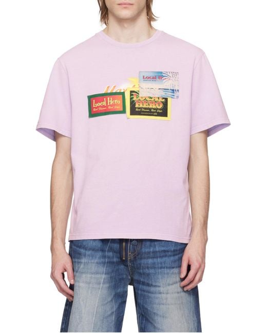 Martine Rose Purple Graphic Printed Crewneck T-Shirt for men