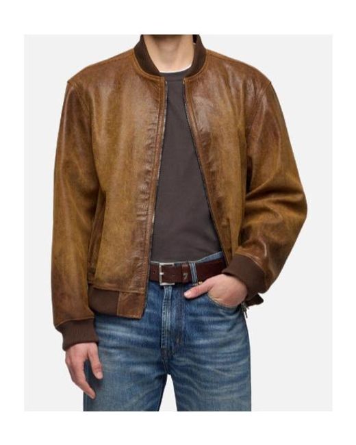 7 For All Mankind Brown Bomber Jacket for men