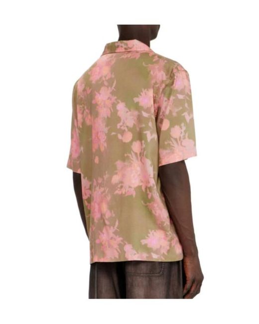 DIESEL Pink Floral Bowling-Style Shirt for men