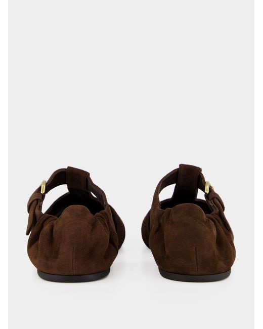 Miu Miu Brown Round-Toe Flat Sandals