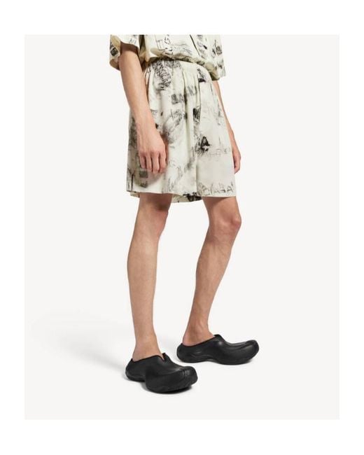 Balenciaga Natural Elastic-Waist Shorts for men