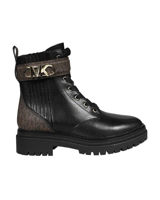 Michael Kors Black Parker Logo-Panelled Ankle Boots