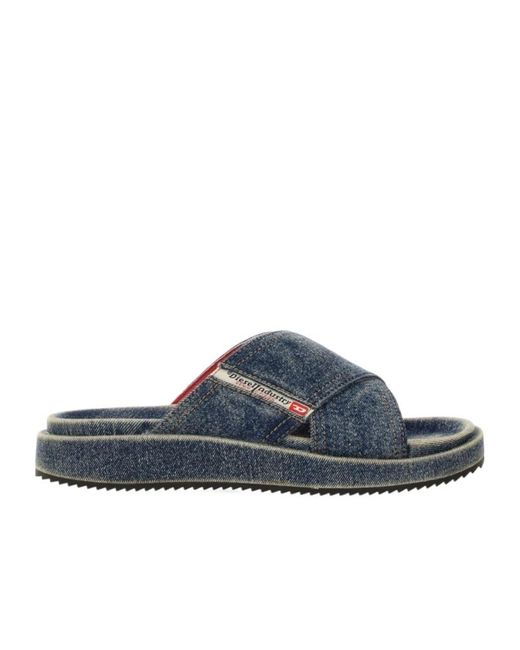 DIESEL Sa-Slide Cris Cros デニムスライド メンズ ブルー DIESEL Sa-Slide Cris Cros Denim Slides in Blue for Men | Lyst