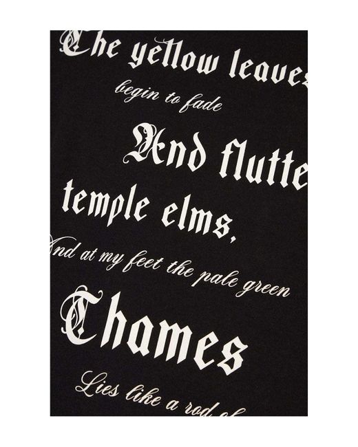 McQueen Black Text-Printed Crewneck T-Shirt for men