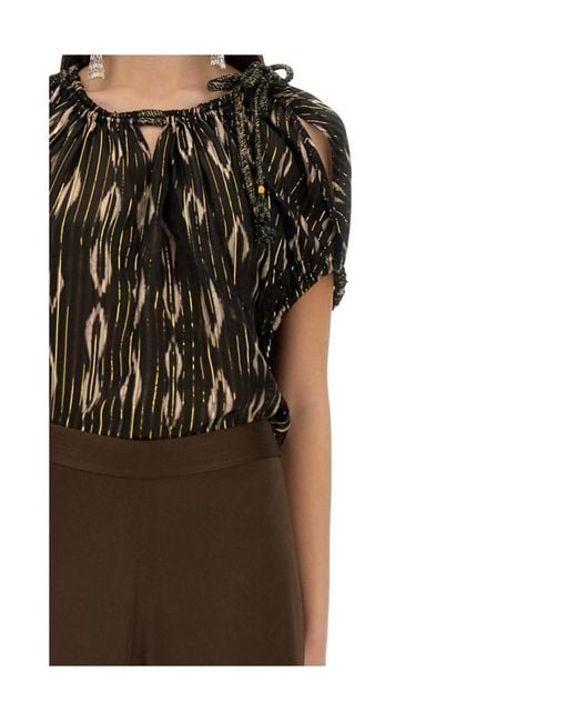 Isabel Marant Black Short-Sleeved Striped Top