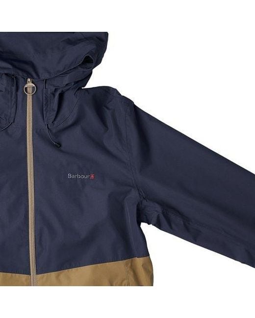 Barbour Blue Logo-Embroidered Hooded Jacket for men