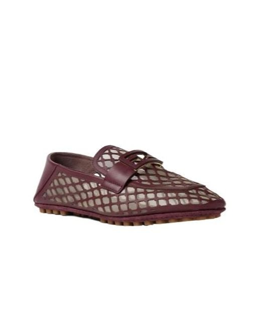 Fendi Brown Baguette Burgundy Leather Loafers