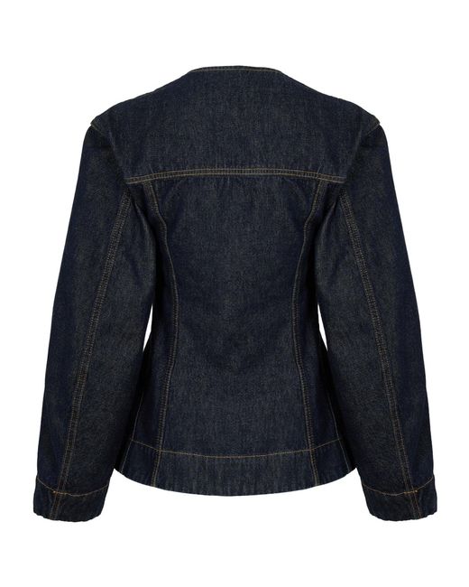 Ganni Blue Denim Blazer