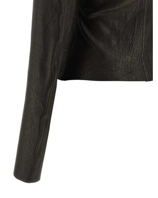 Rick Owens Black Zip-Up High Neck Jacket