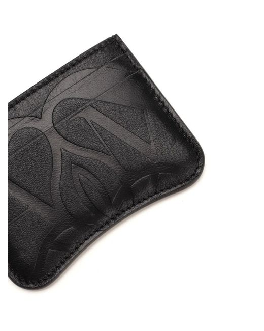 McQueen Black The Seal Logo Embossed Cardholder