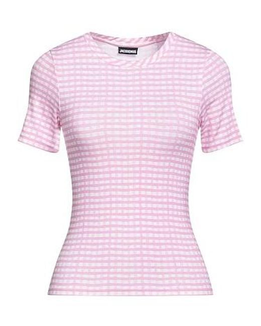 Jacquemus Pink Plaid Print T-Shirt