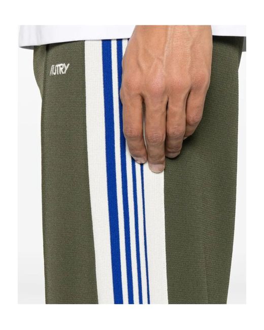 Autry Green Side-Striped Knitted Track Pants for men
